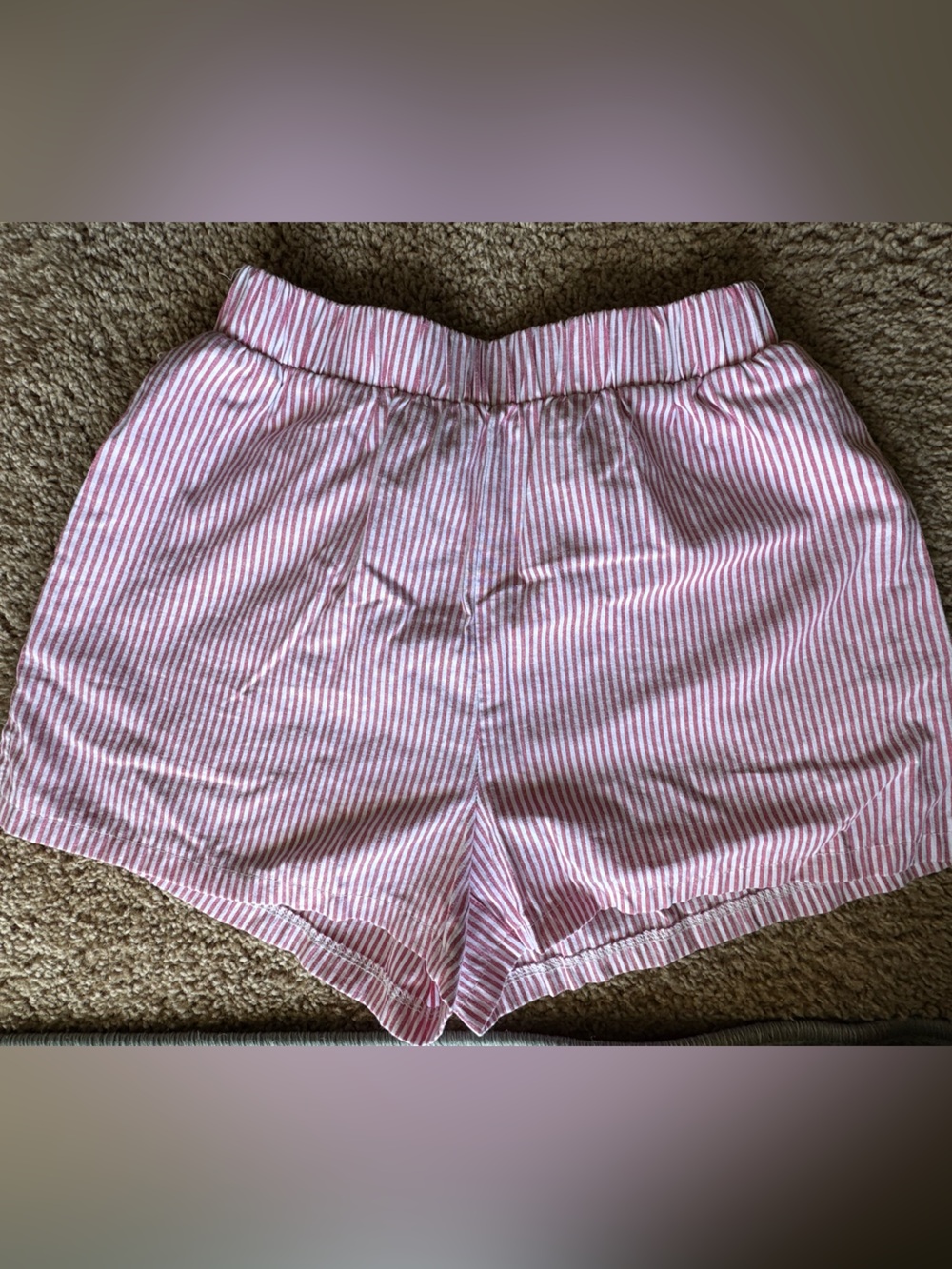 Striped Red & White Shorts